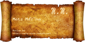 Metz Mína névjegykártya